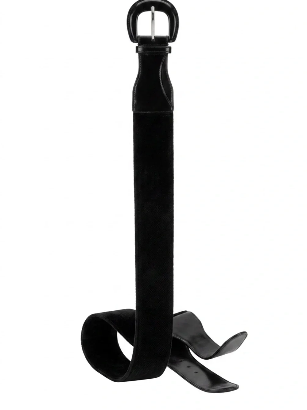 Black Elastic Waist Belt with Gloss Buckle - Lauren Ralph Lauren